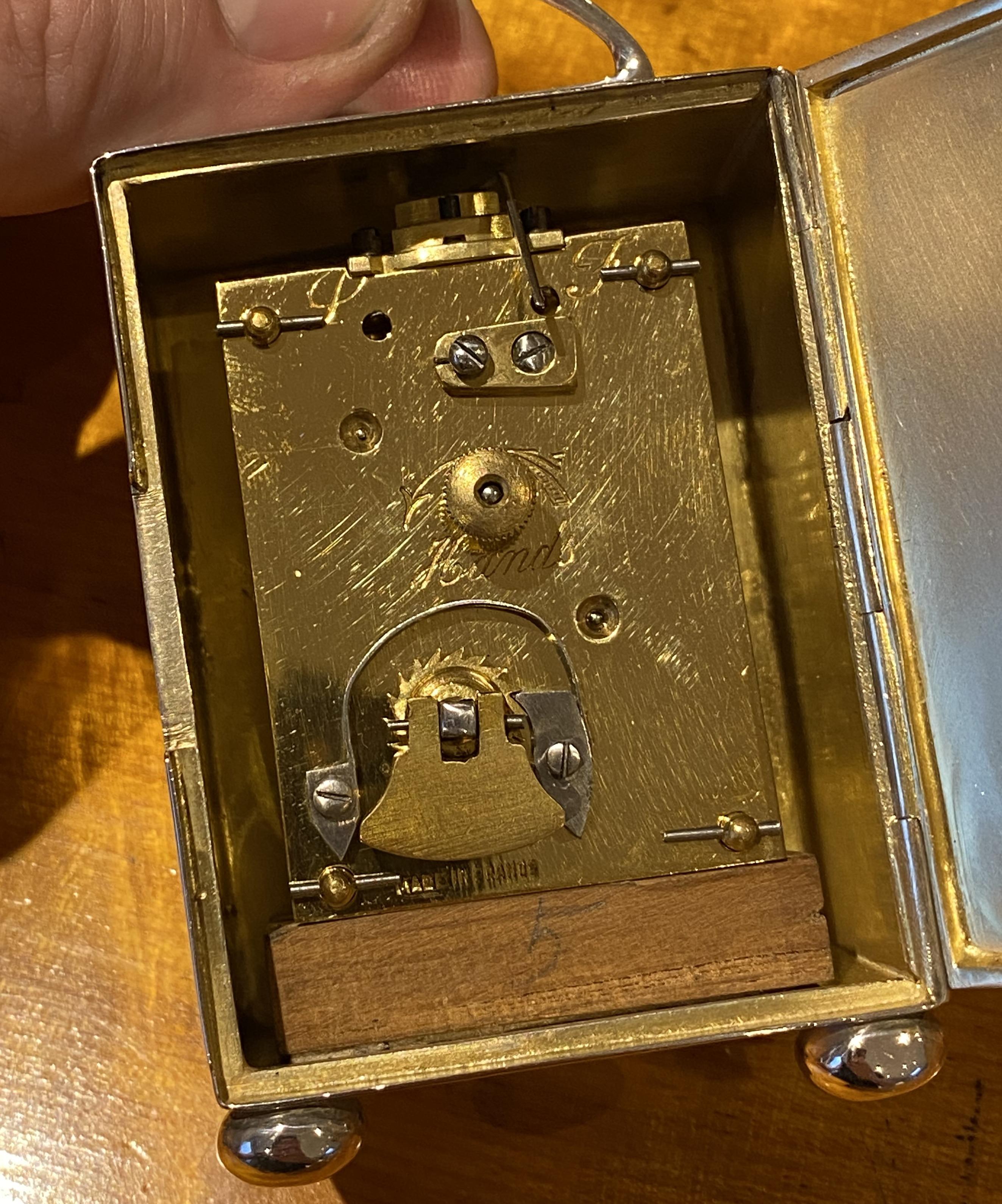 Sterling Silber Emaille Liberty's London Archibald Knox Miniatur Kutsche Uhr im Angebot 12