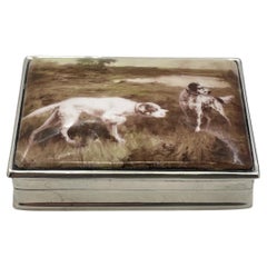 Pastillero de Plata de Ley y Esmalte con Motivos de Perros