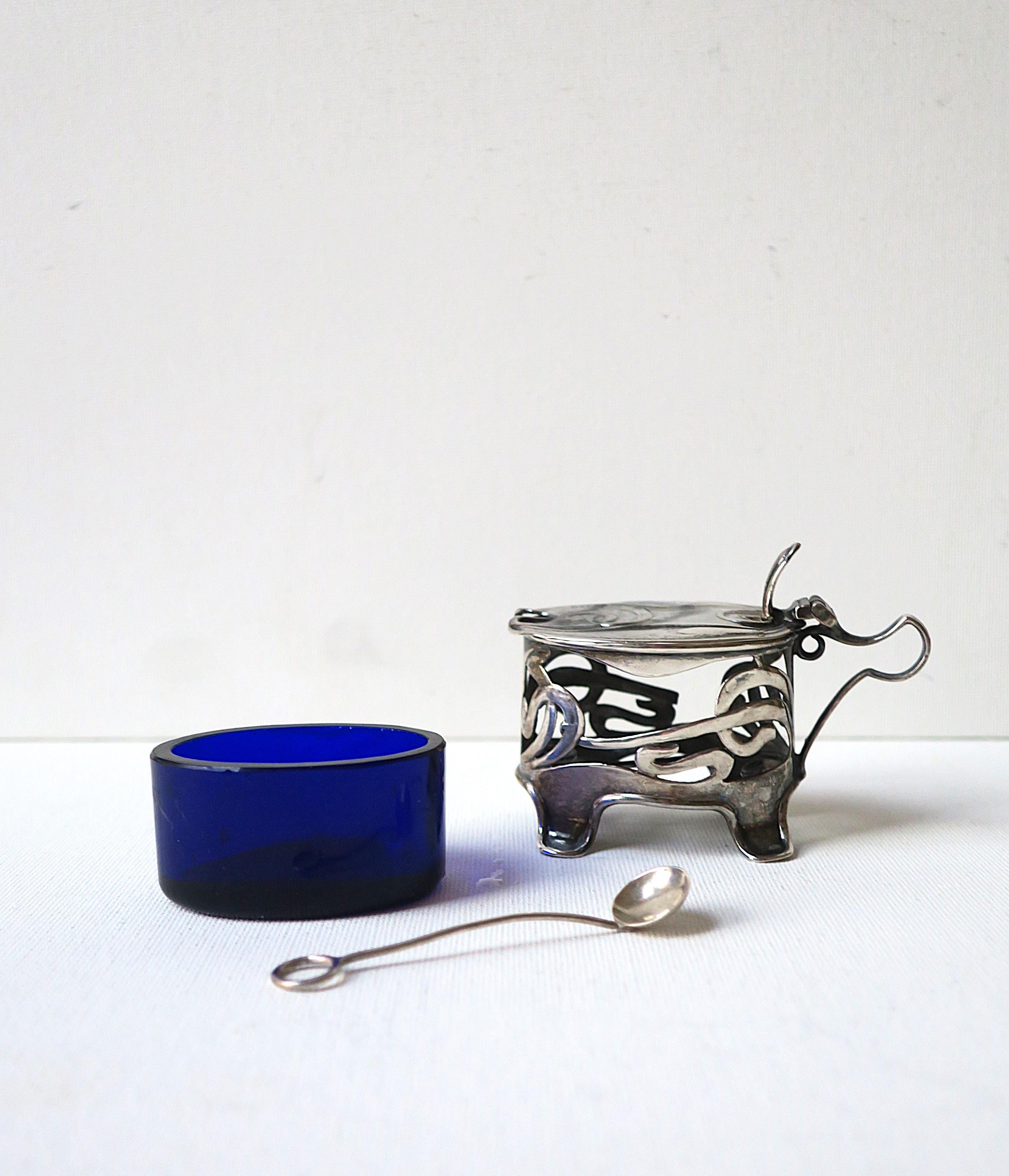 English Sterling Silver Art Nouveau Salt Cellar For Sale 6