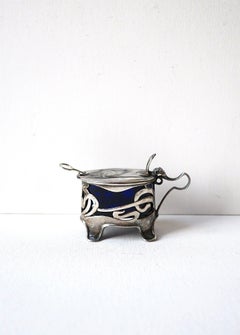 English Sterling Silver Art Nouveau Salt Cellar