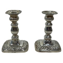 Sterling Silver English Candlesticks
