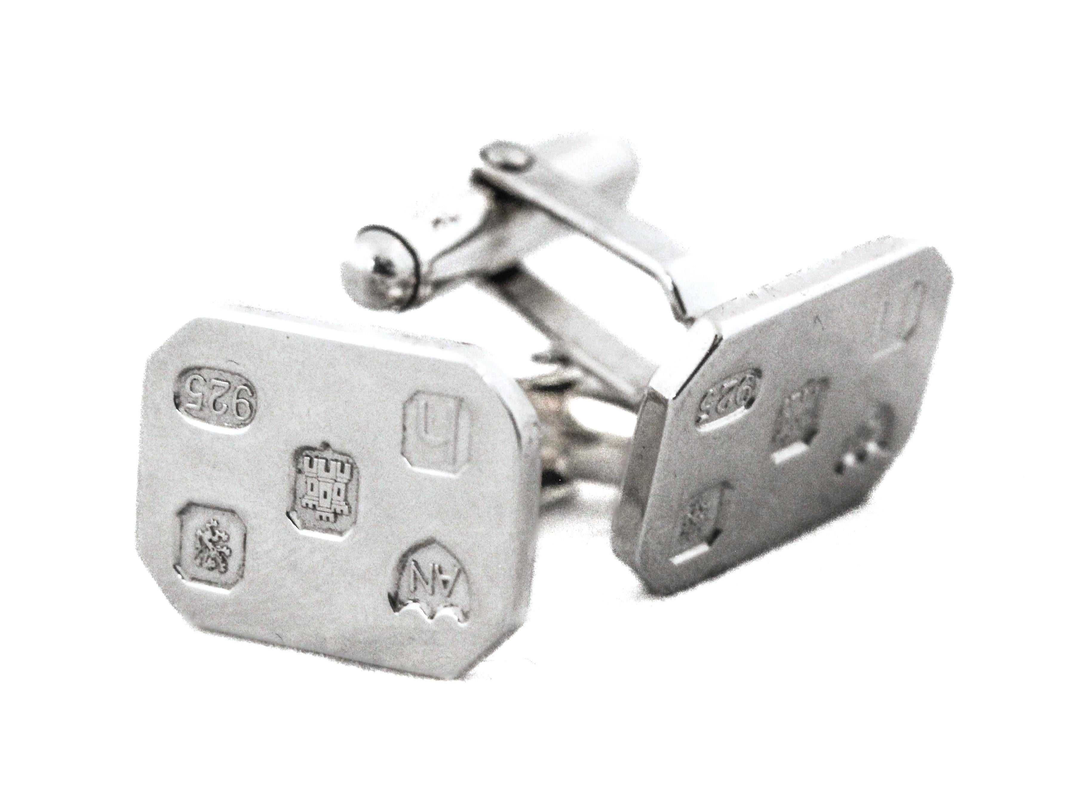 Gemelos de plata de ley con punzón inglés Inglés en venta