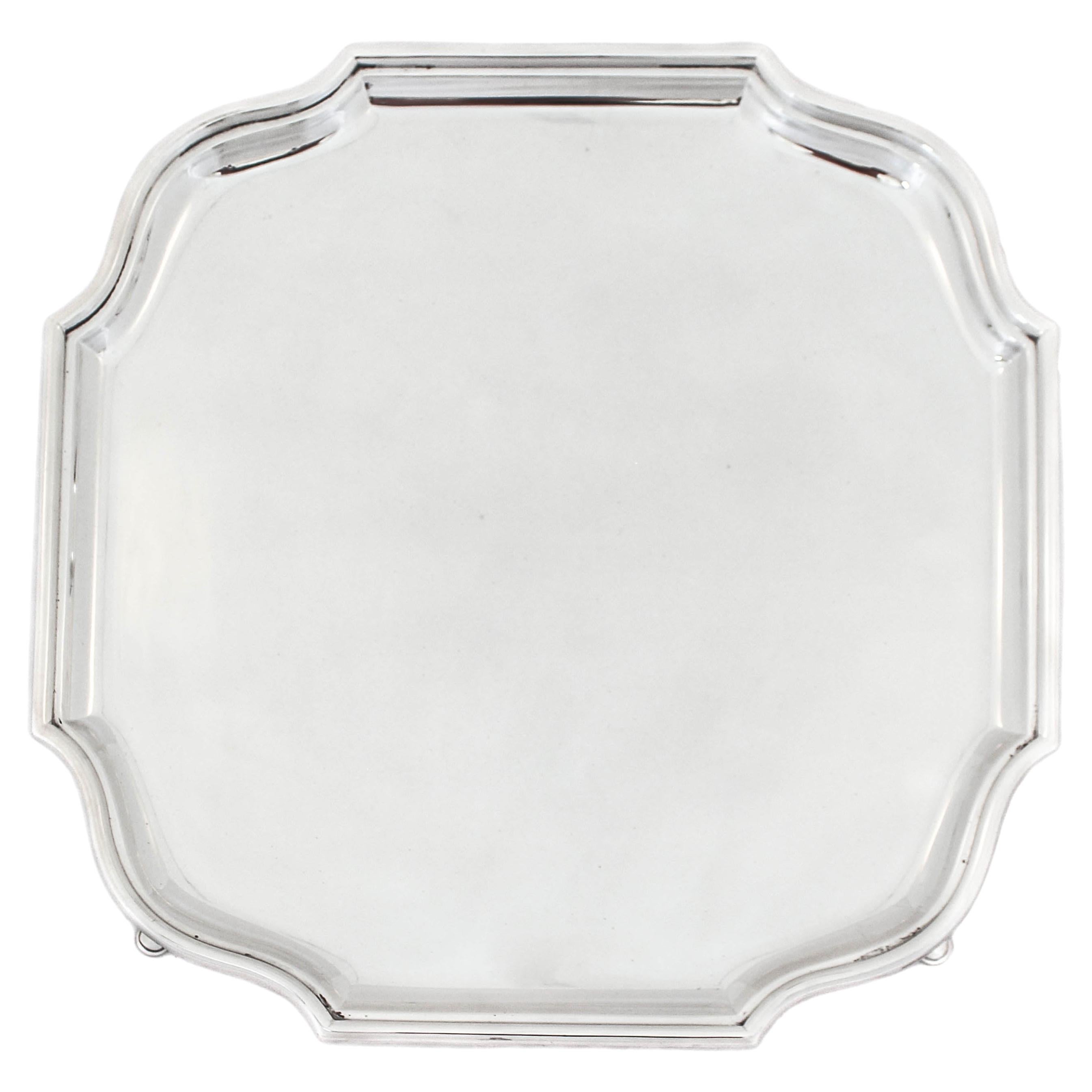 Sterling Silver English Salver  For Sale