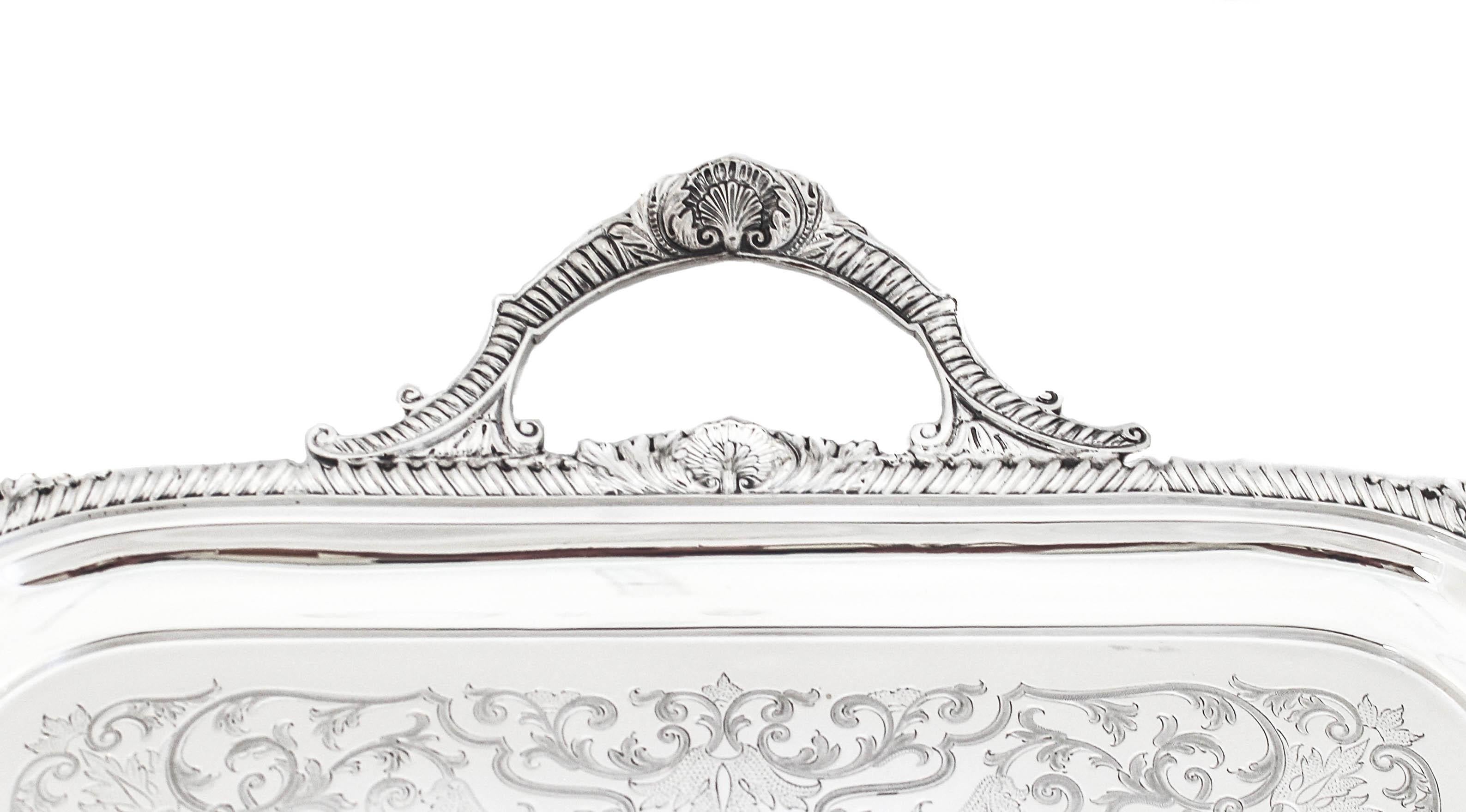 Sterling Silver English Tray For Sale 2