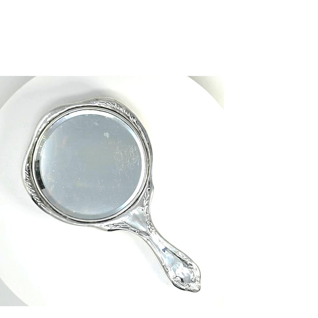 Specchio a mano inciso in argento sterling in vendita 1