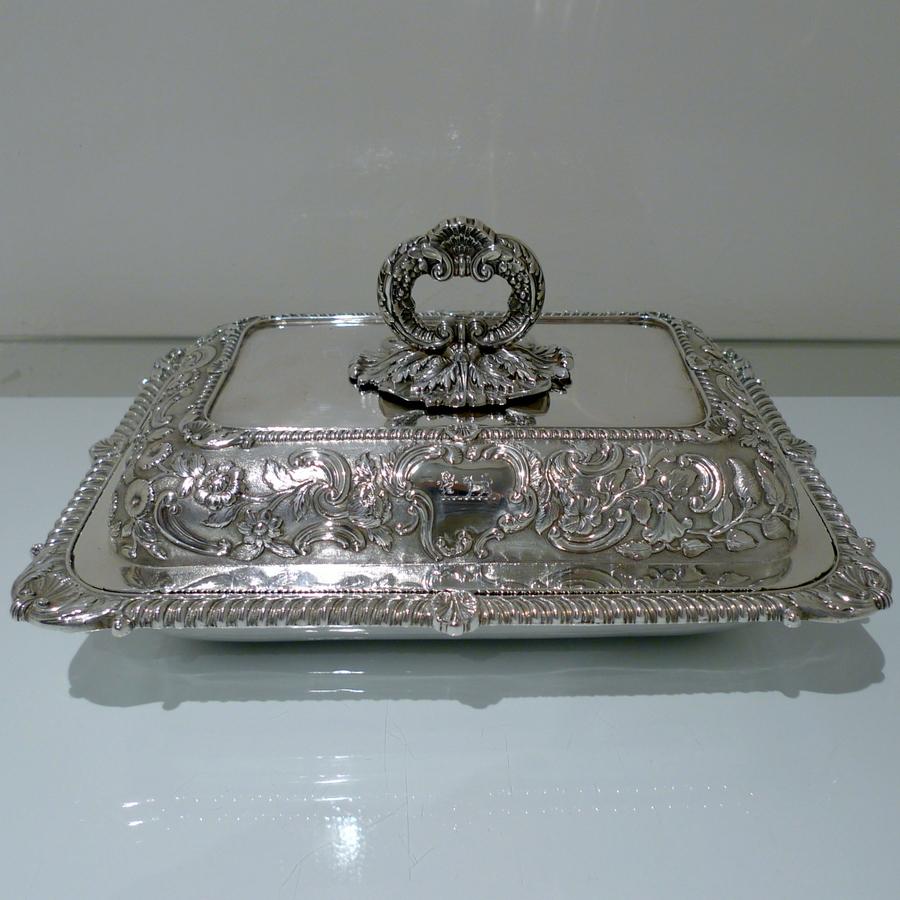 Sterling Silver Entree Dish London 1820 Benjamin Smith III For Sale 6