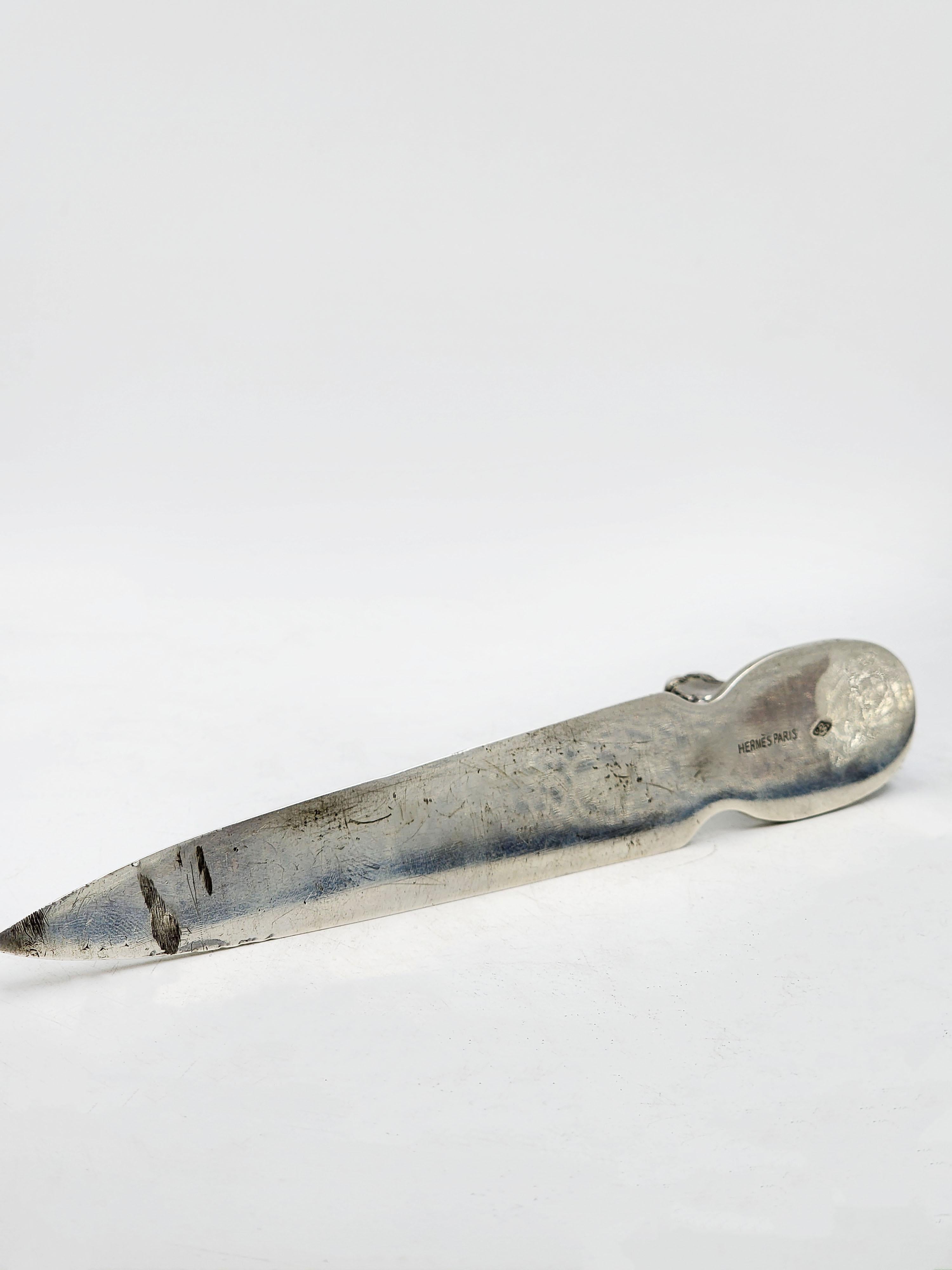 20th Century Sterling Silver Equestrian Letter Opener by Hermes Paris For Sale