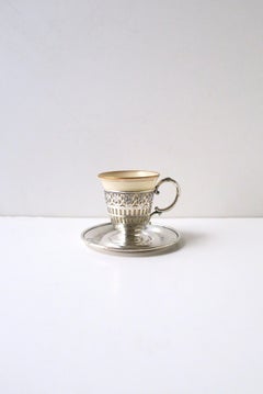 Sterling Silver Espresso Coffee Cup Demitasse, ca. Early-20th Century, 6 Avail.