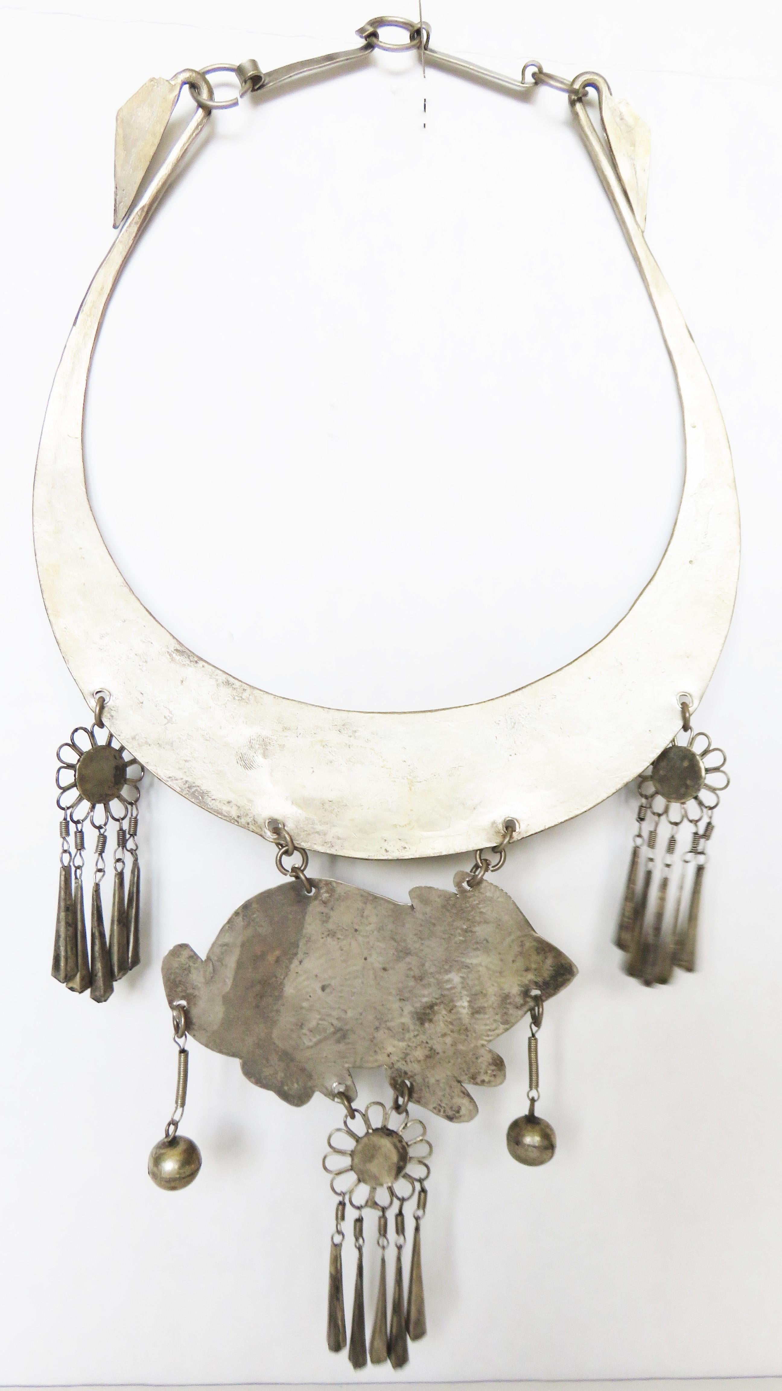 Sterling Silver Etched Rabbit 1960s Choker 2