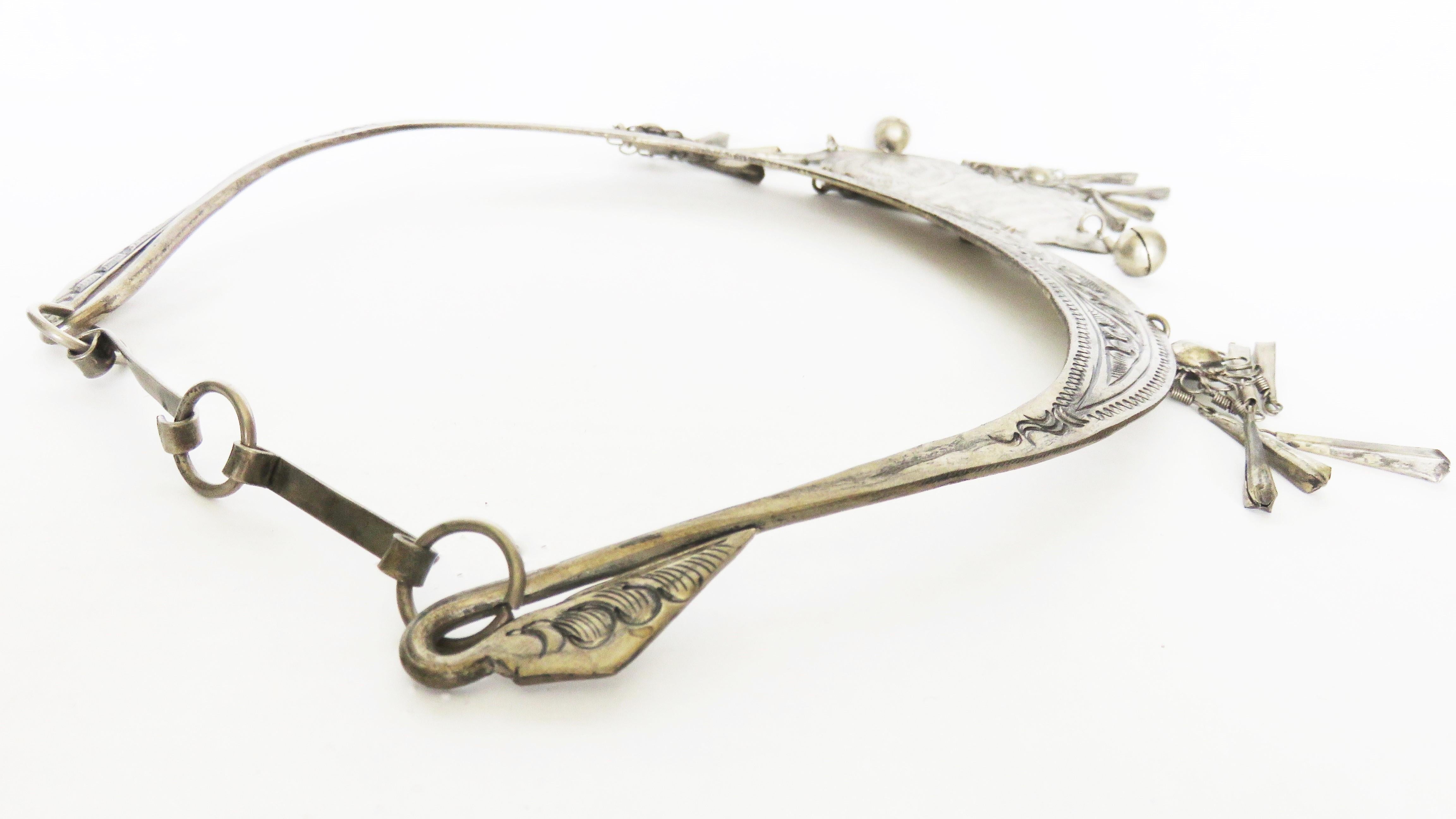 Sterling Silver Etched Rabbit 1960s Choker 4