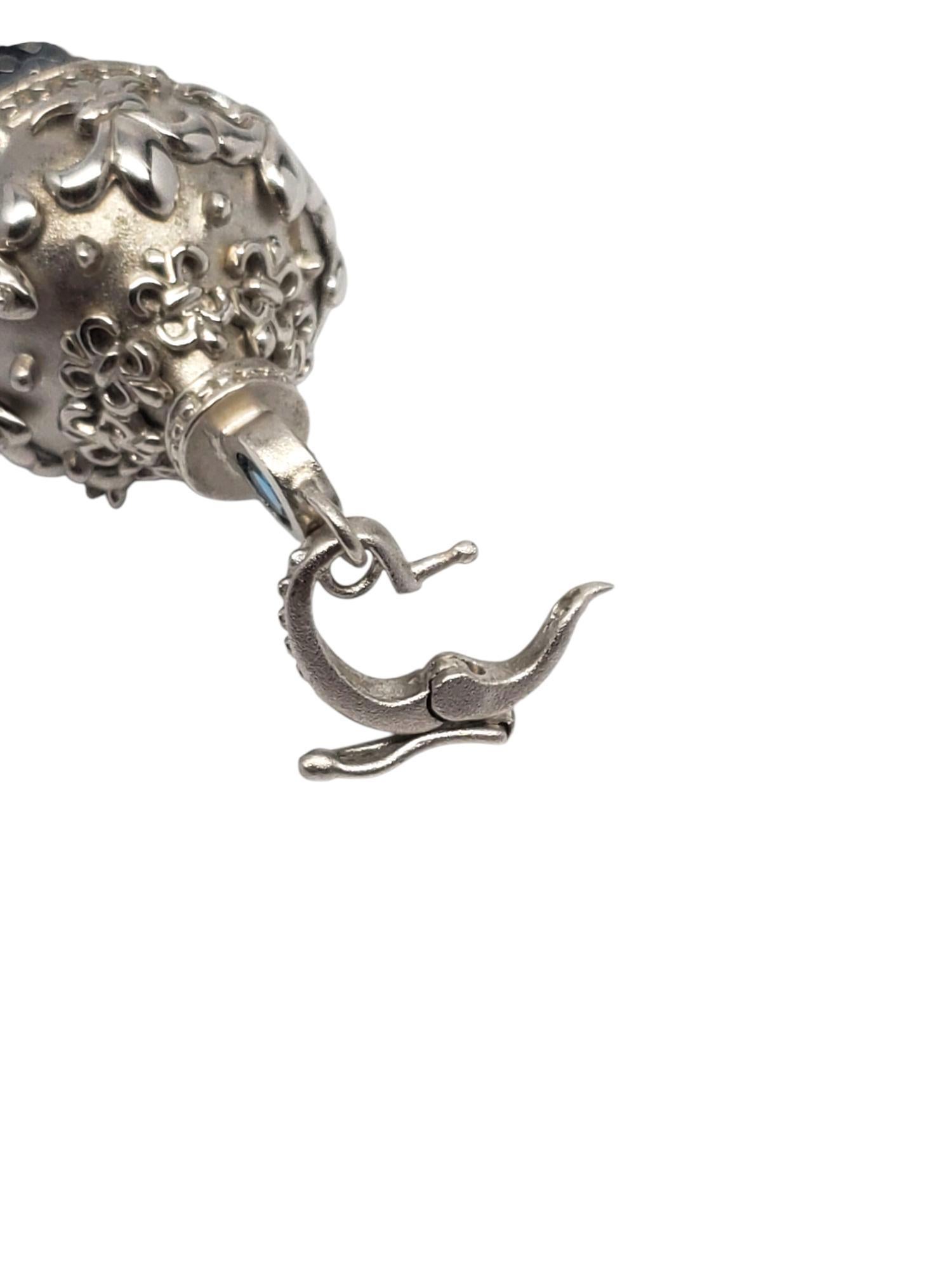 Pendentif Tassel en argent sterling avec pierres bleues facettées #21692 Pour femmes en vente