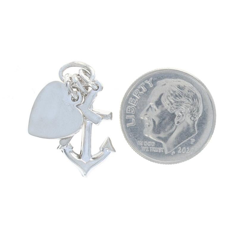 Women's Sterling Silver Faith, Hope, & Love Charm - 925 Cross, Anchor, & Heart For Sale