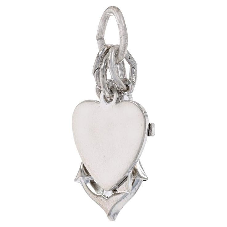 Sterling Silver Faith, Hope, & Love Charm - 925 Cross, Anchor, & Heart For Sale