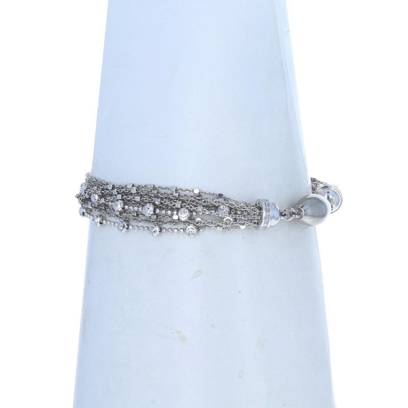 Sterling Silver Fancy Chain Ten-Strand Bracelet 7