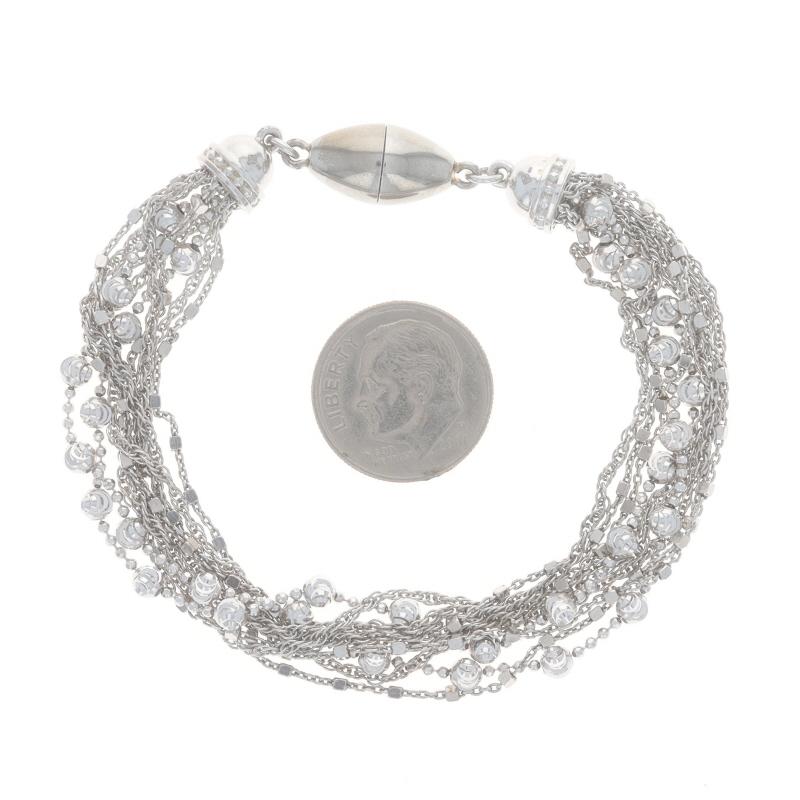 Women's Sterling Silver Fancy Chain Ten-Strand Bracelet 7