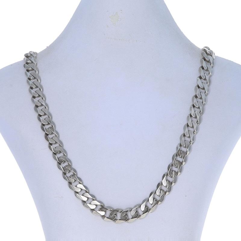 Sterling Silver Fancy Curb Chain Men's Necklace 24