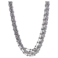 Collana a dieci fili in argento Sterling Fancy Diamond Cut - 925