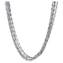 Collana a dieci fili in argento Sterling Silver Fancy Diamond Cut - 925