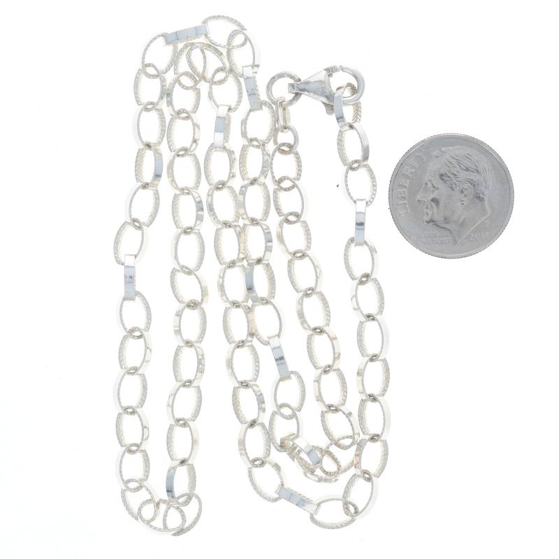 Sterling Silver Fancy Link Chain Necklace 17 3/4
