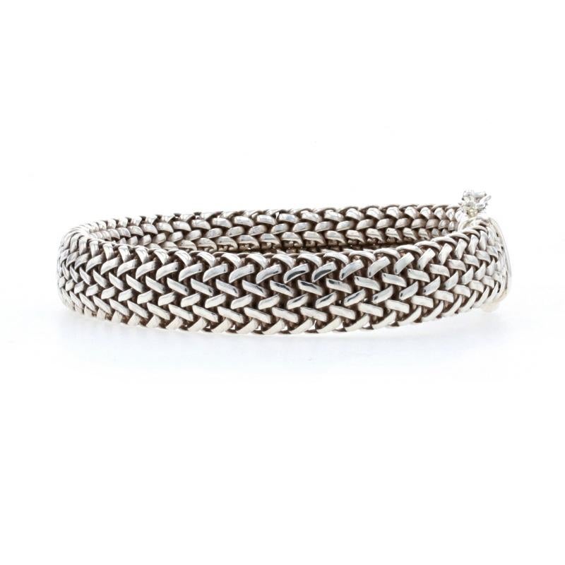 Sterling Silber Fancy Weizen Kette Armband:: 925 Italien im Zustand „Hervorragend“ in Greensboro, NC