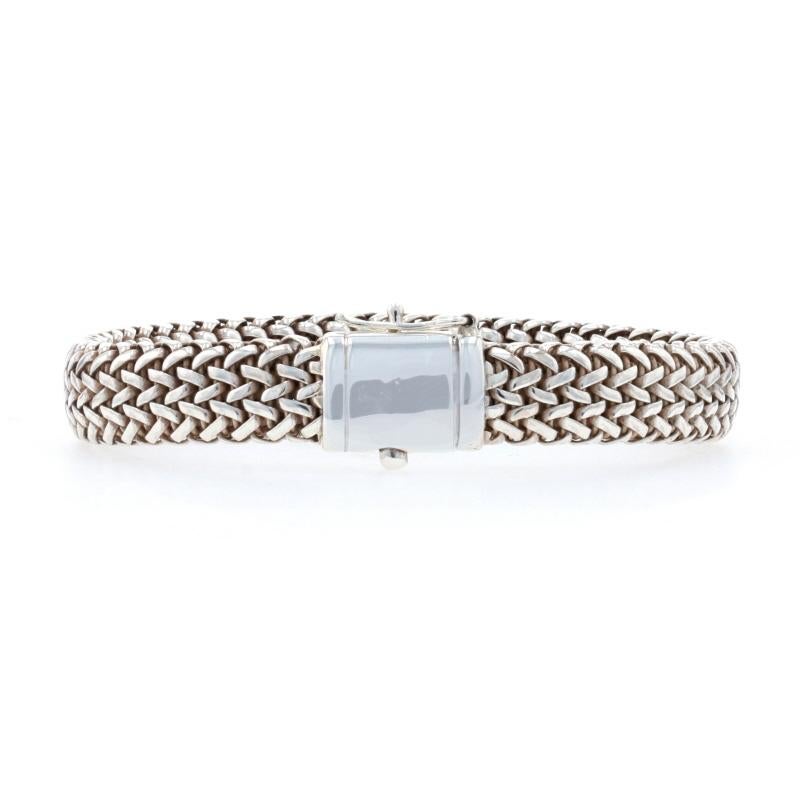 Sterling Silber Fancy Weizen Kette Armband:: 925 Italien Damen