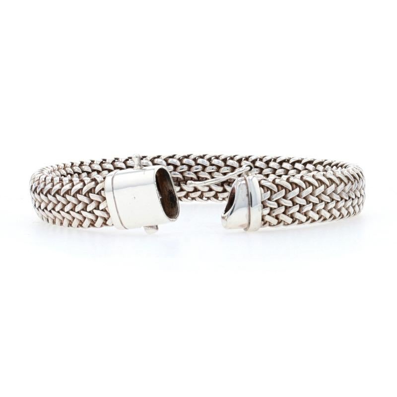 Sterling Silber Fancy Weizen Kette Armband:: 925 Italien 1