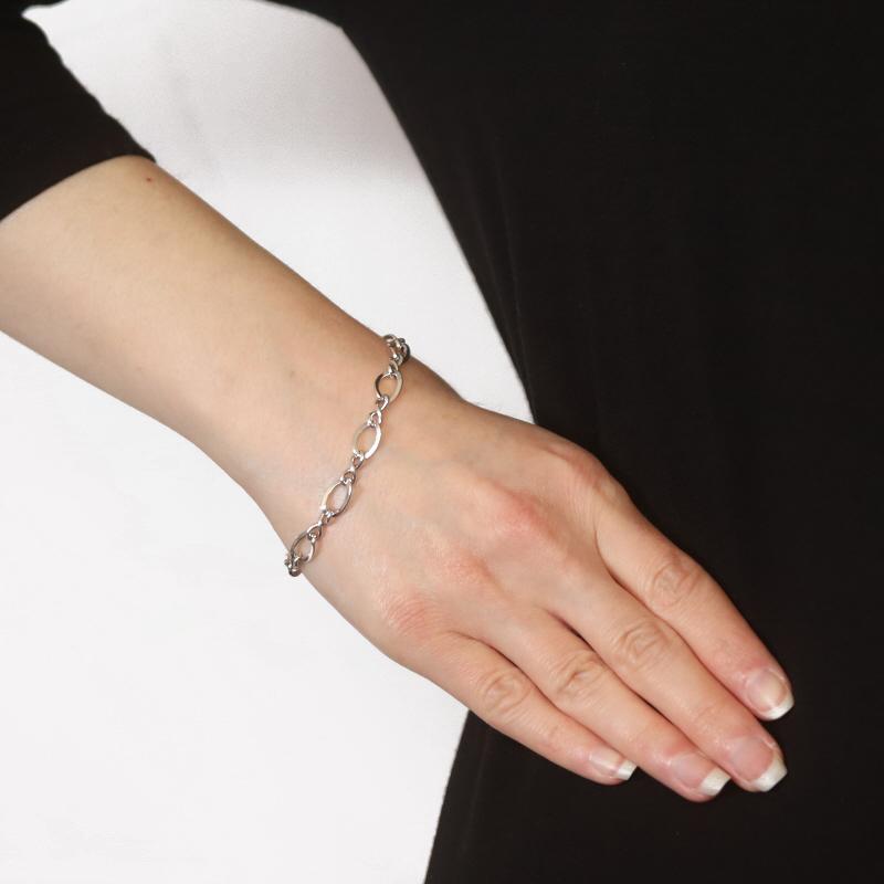 Sterling Silver Figure 8 Chain Bracelet 7 1/4