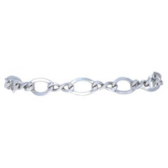 Used Sterling Silver Figure 8 Chain Bracelet 7 1/4" - 925