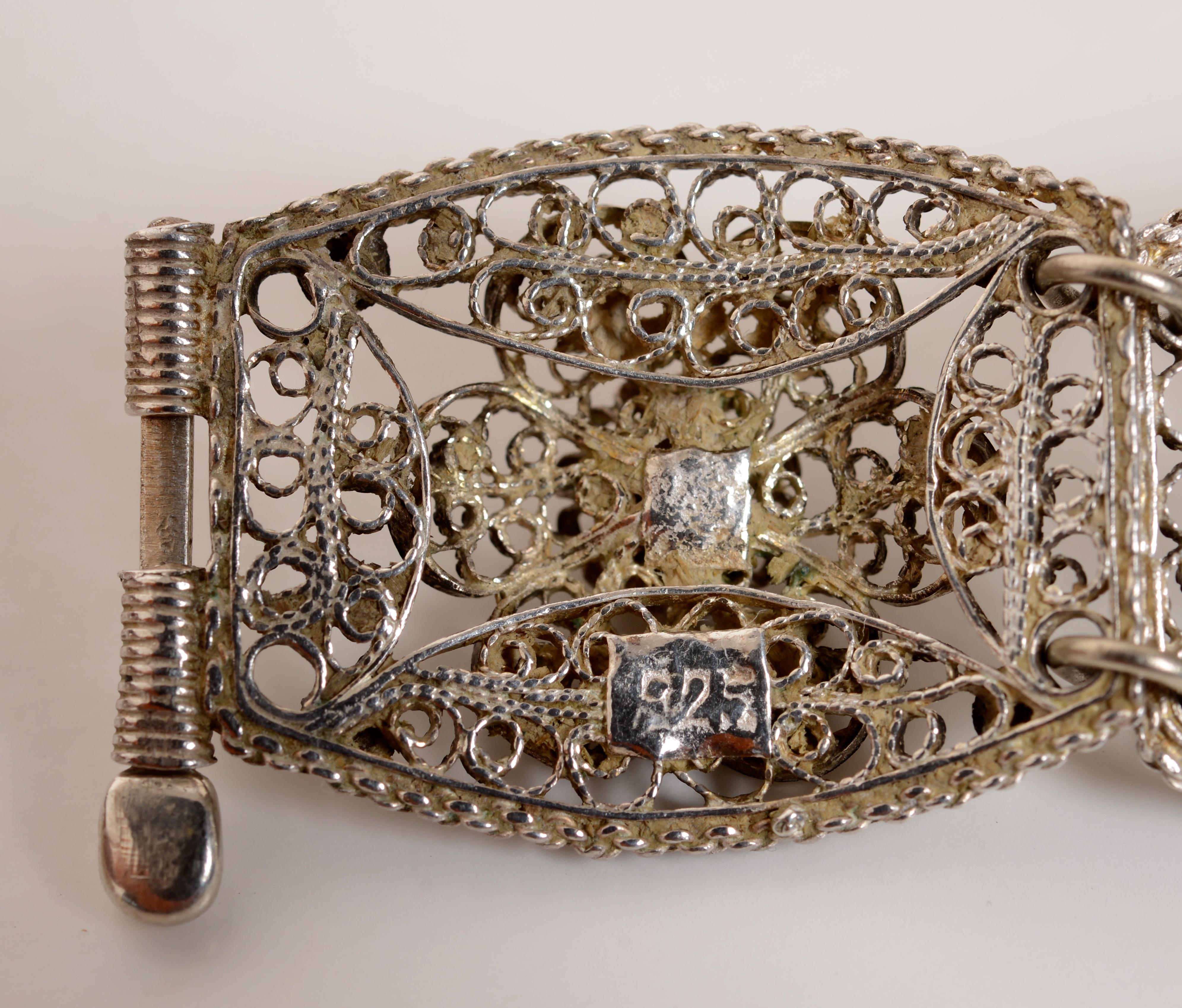 Filigranes Armband aus Sterlingsilber, um 1940 im Zustand „Hervorragend“ in valatie, NY