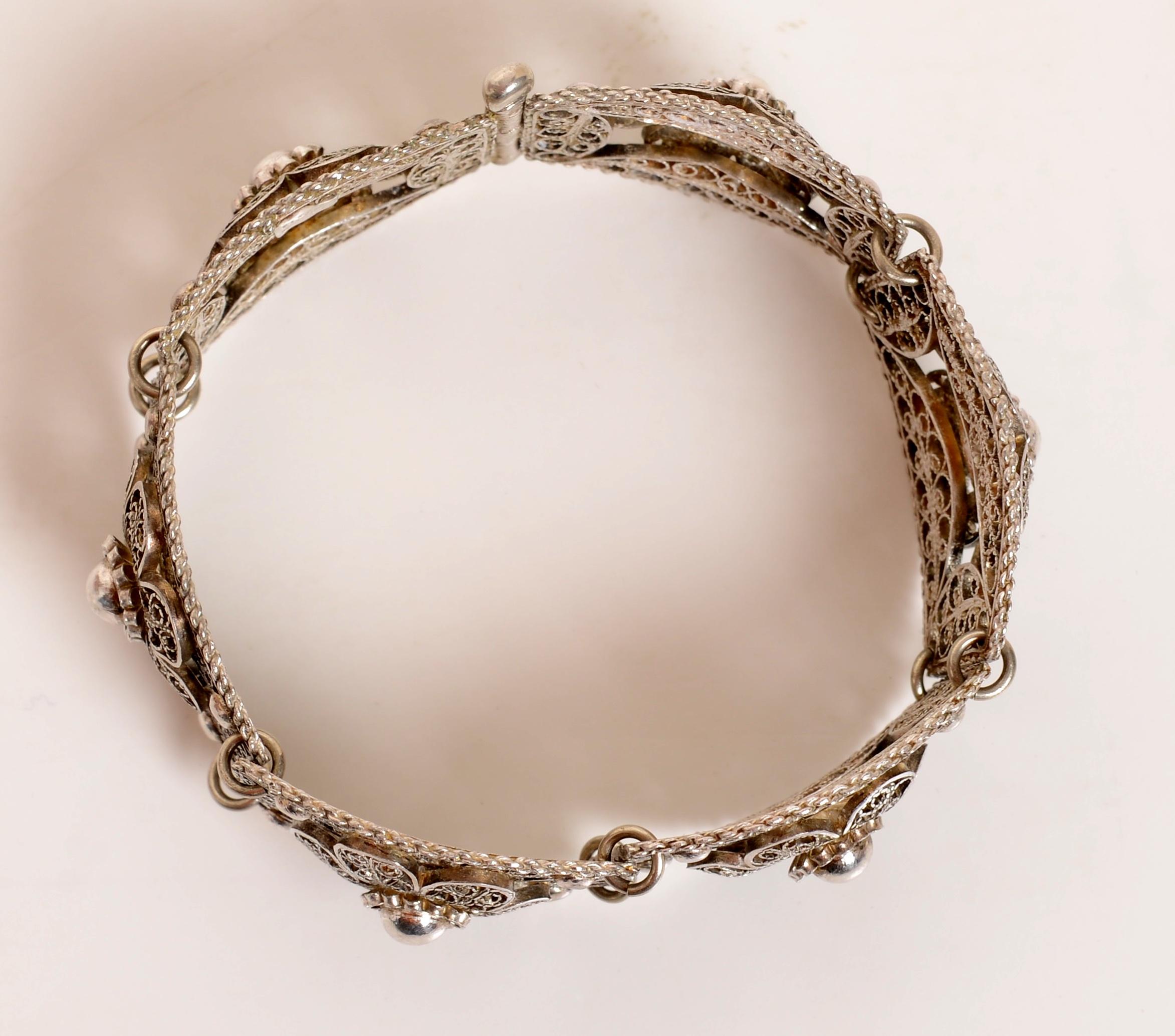 Filigranes Armband aus Sterlingsilber, um 1940 1