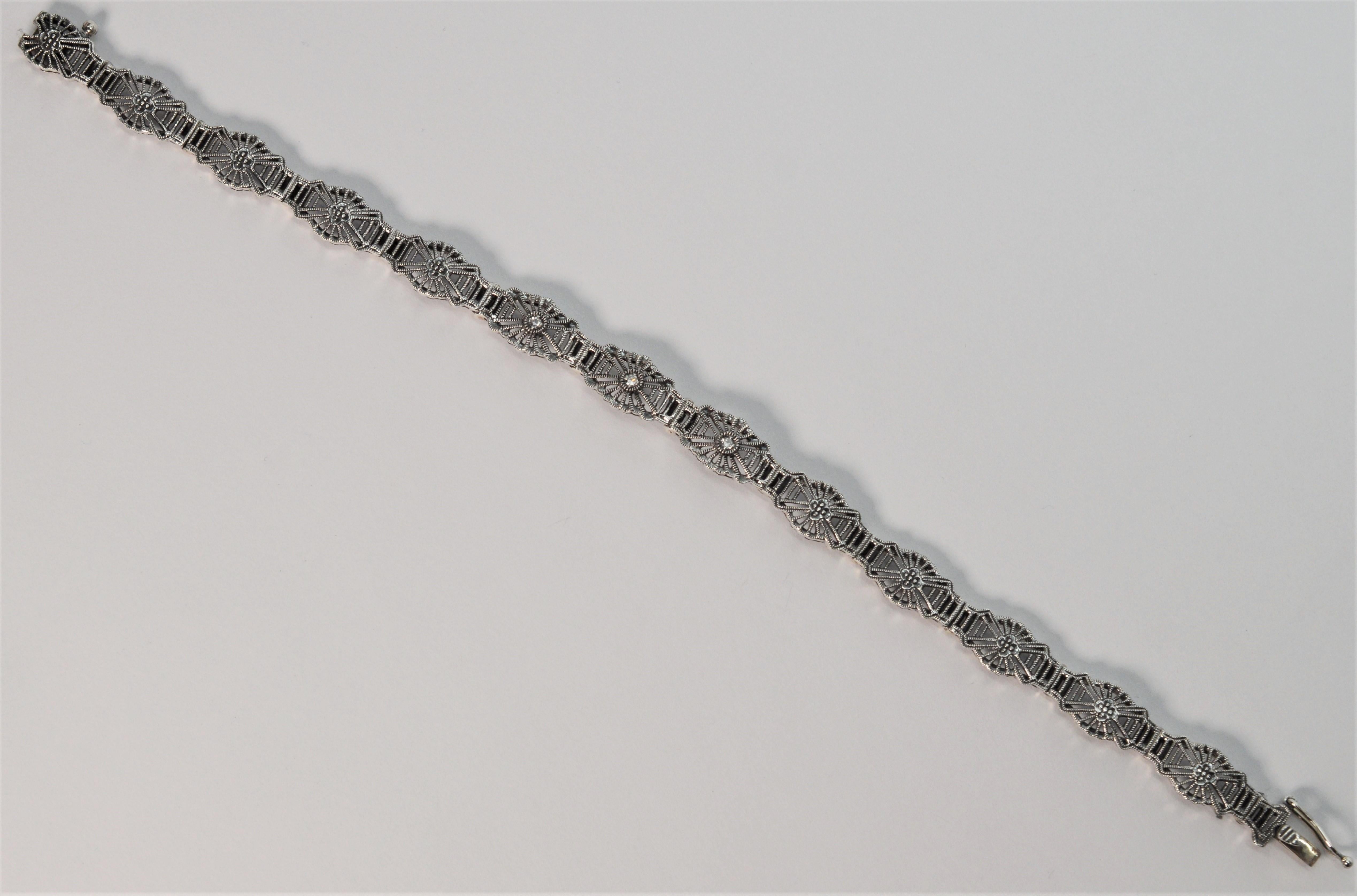 antique silver filigree bracelet