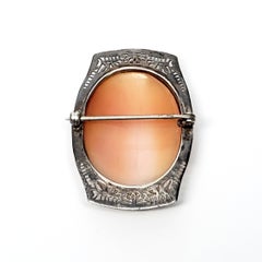 Sterling Silver Filigree Cameo Pin