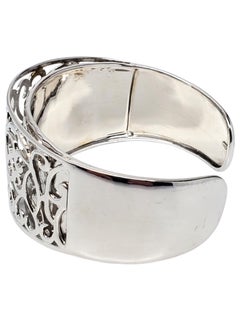 Sterling Silver Filigree Openwork Scroll Cuff Bracelet #24674