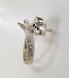 Sterling Silver "Fish" Ring with a Sapphire Eyes