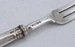 1876, London, Sterling Silver Fish Service, 18 Pieces