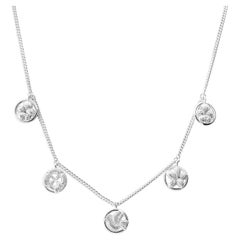 Sterling Silver Five Medals Necklace