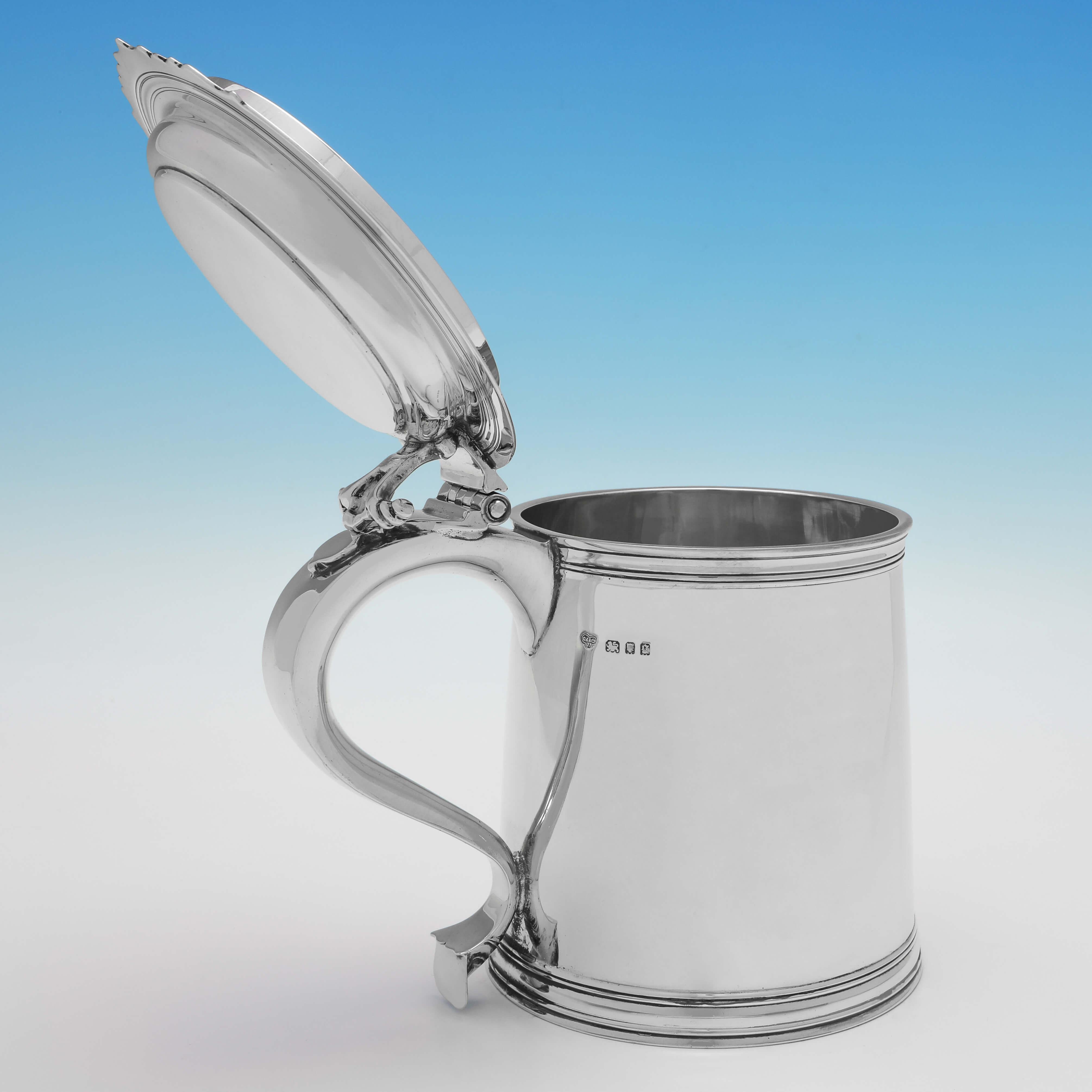 Mid-20th Century Sterling Silver Flat Top Tankard, London 1931, Goldsmiths & Silversmiths Co. For Sale