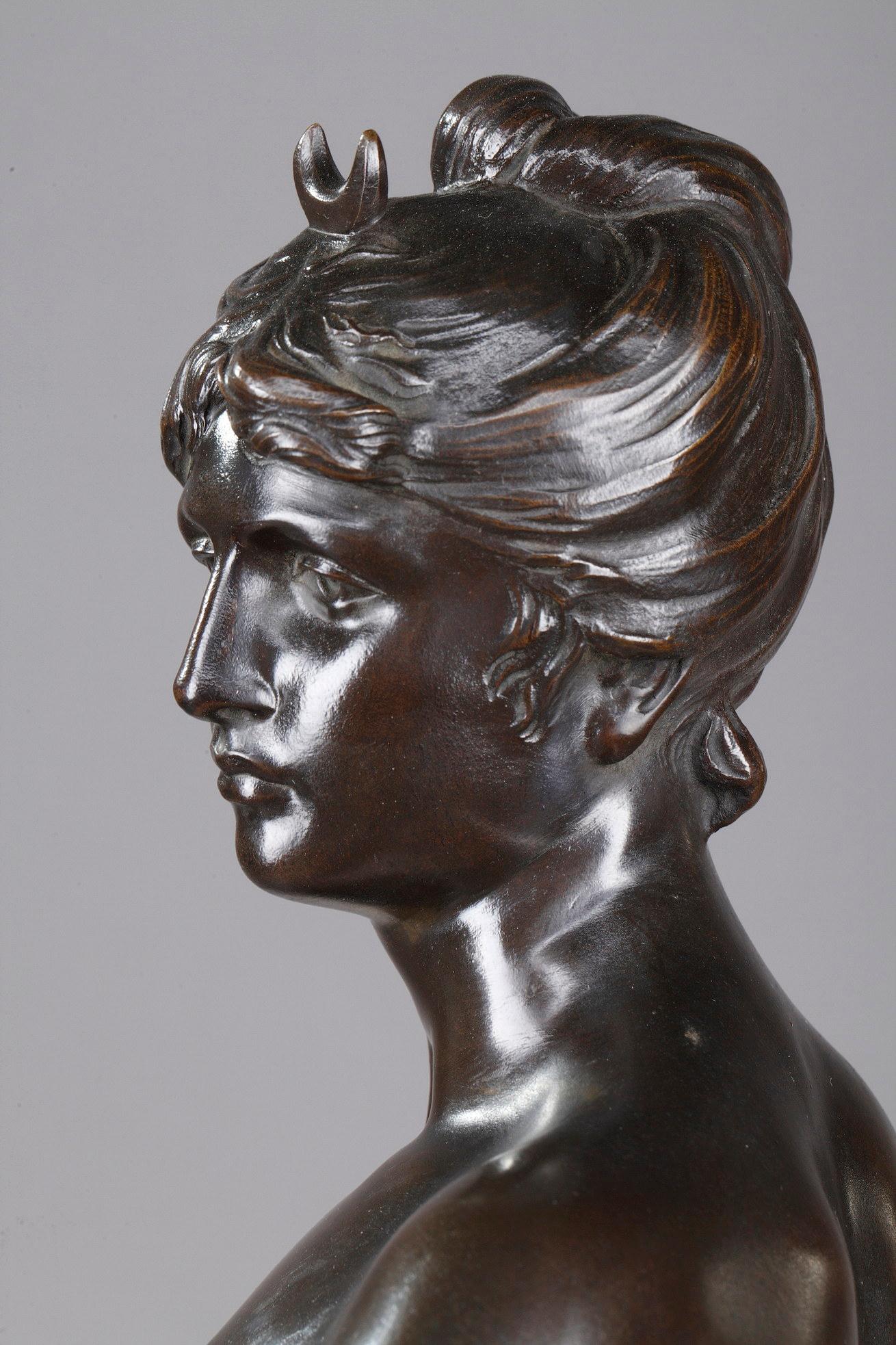 Bronze figure of Diana goddess of the Hunt, signed Mathurin Moreau 2