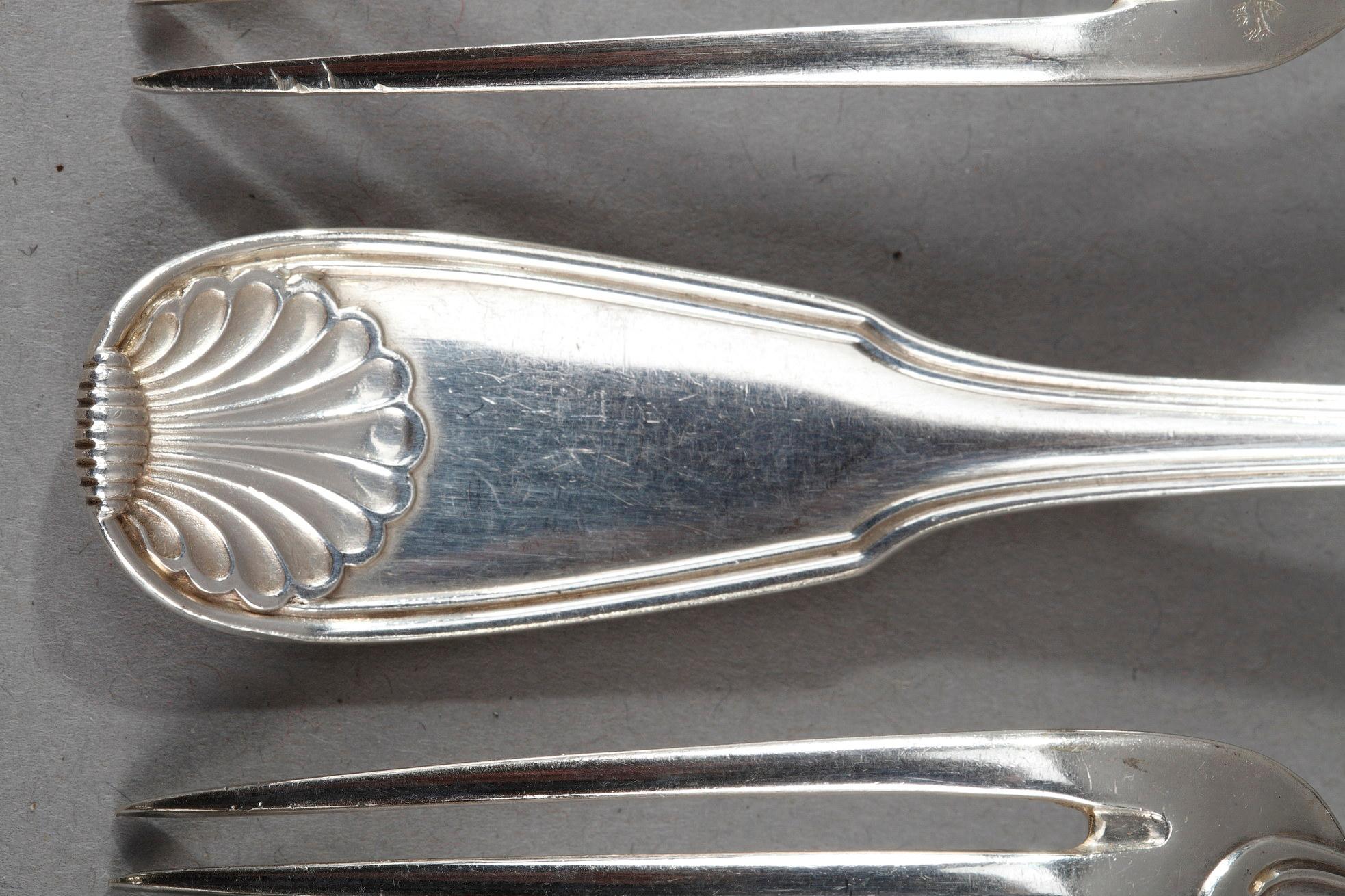 Sterling Silver Flatware from E.Caron, 115 Pieces 3
