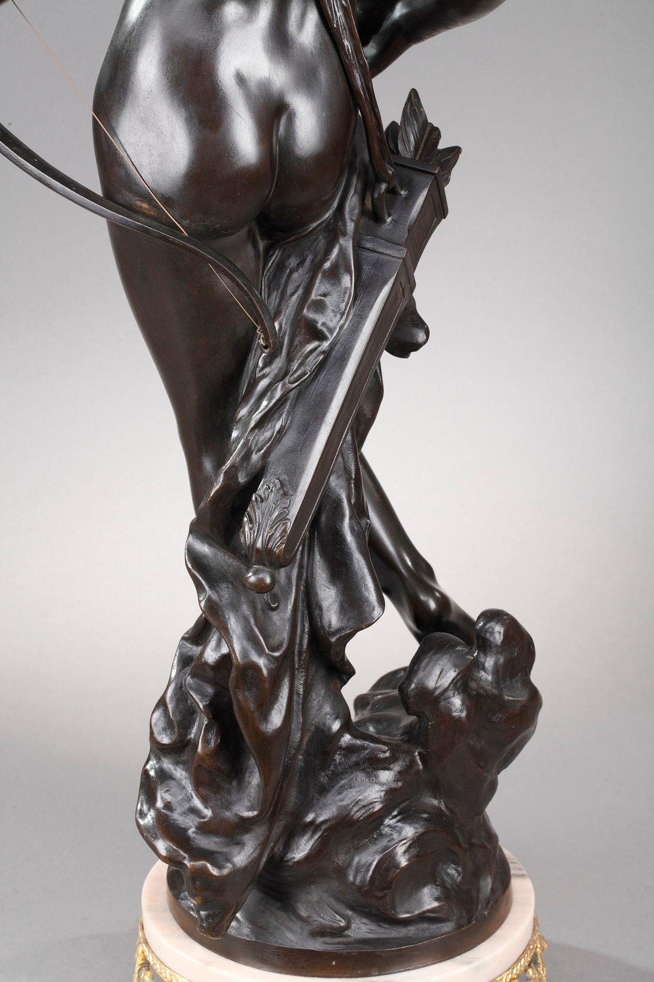 Bronze figure of Diana goddess of the Hunt, signed Mathurin Moreau 7