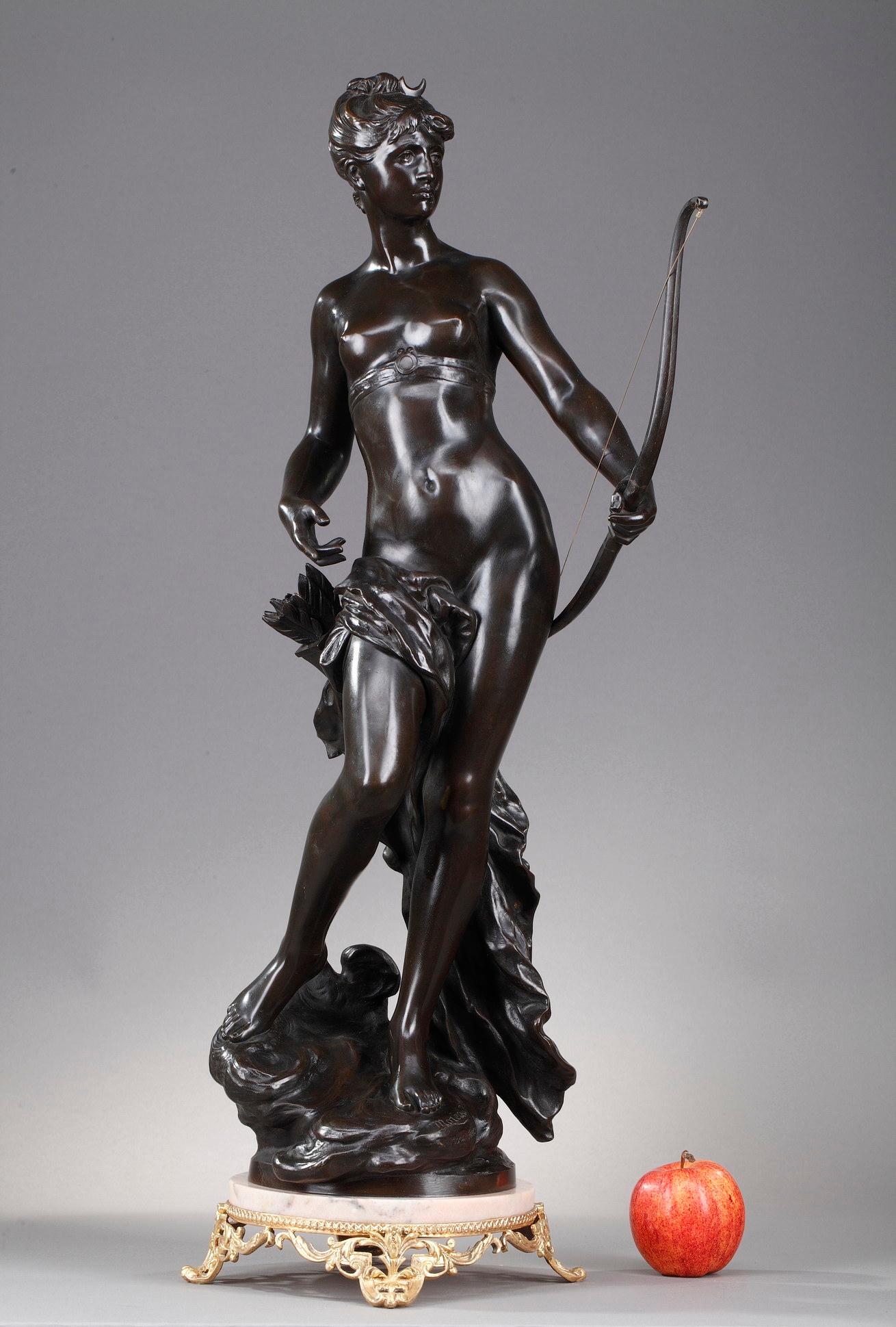 Sculpture in patinated bronze representing 
