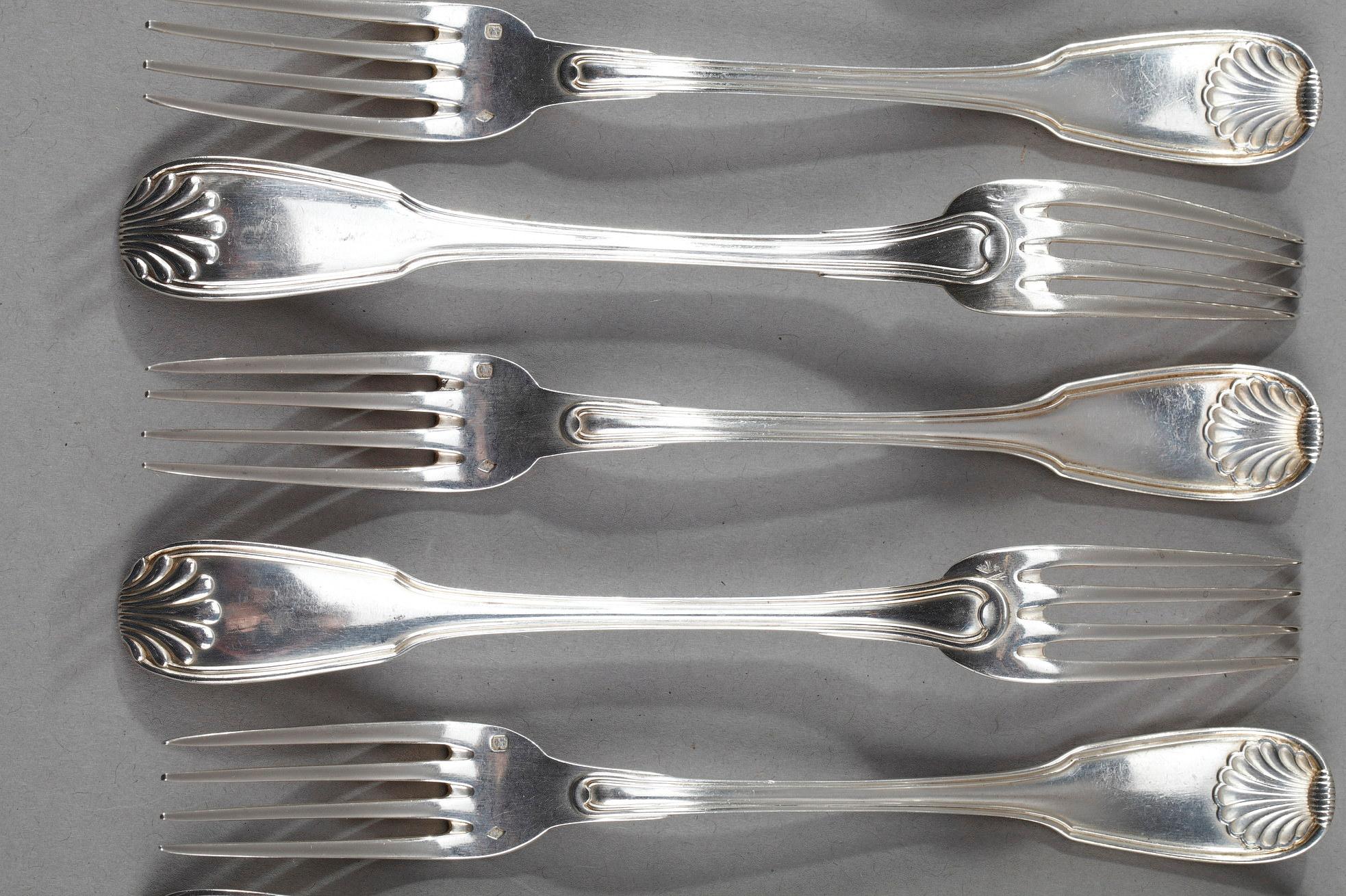 Sterling Silver Flatware from E.Caron, 115 Pieces 1