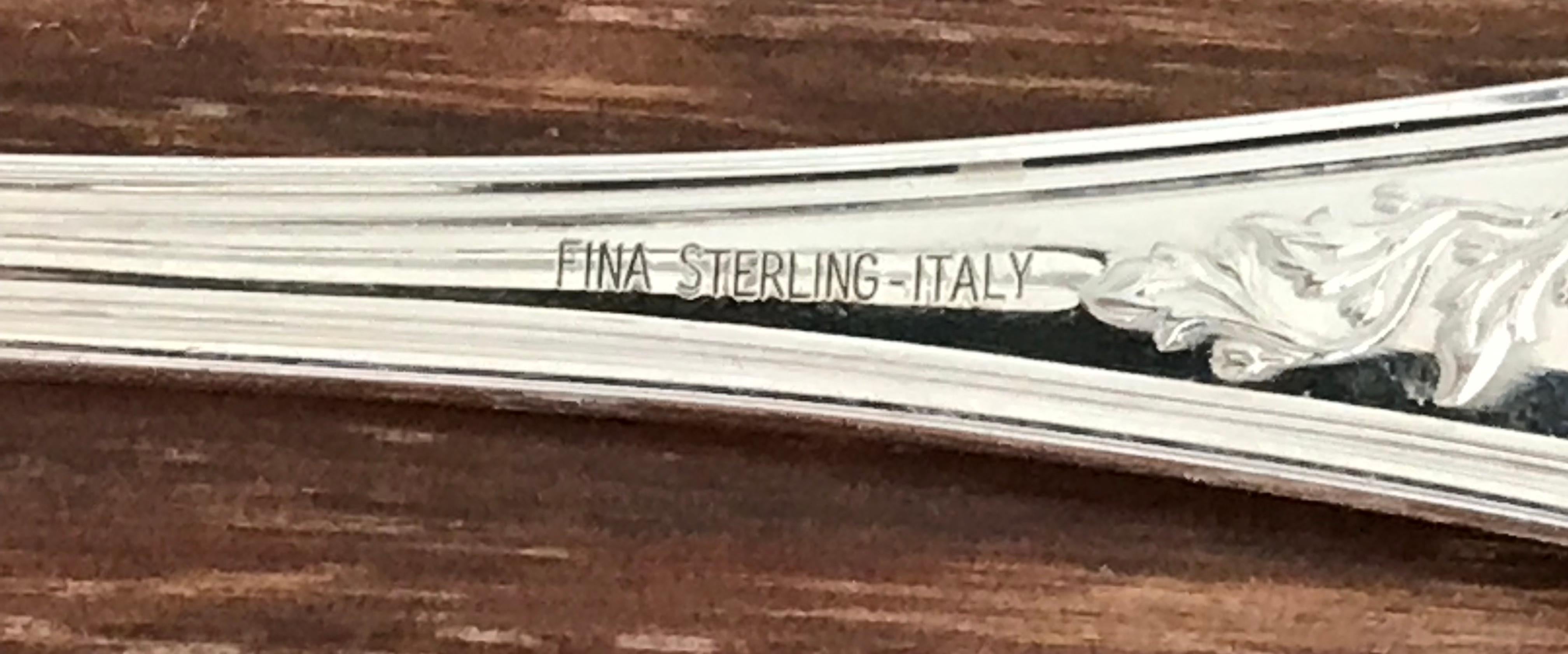 Italian Sterling Silver Flatware Service for Twelve by Michael C. Fina, Italy, 2001