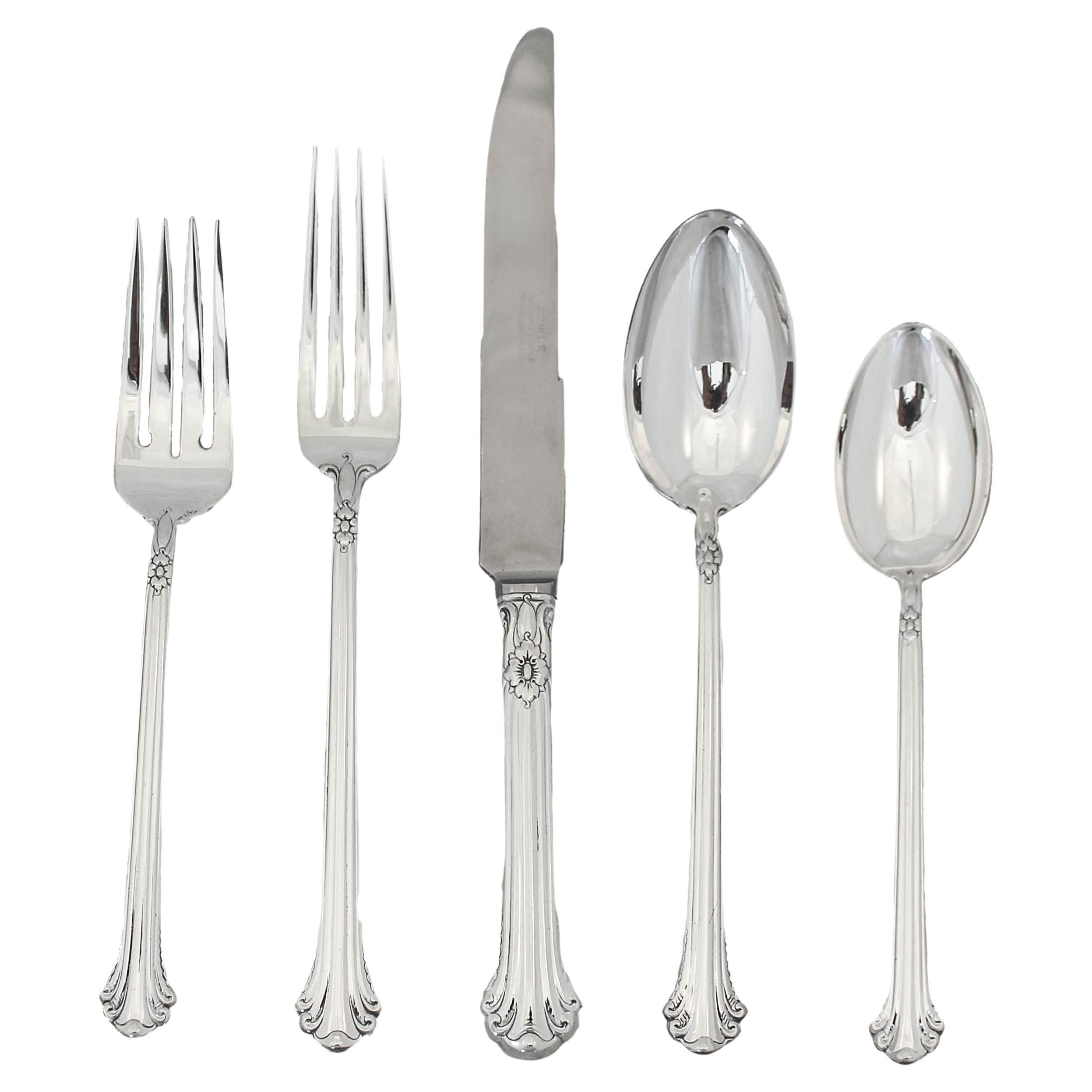Sterling Silver Flatware Set / 80 Pieces For Sale