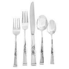 Sterling Silver Flatware Set Classic Rose by Reed & Barton, Patented in 1954