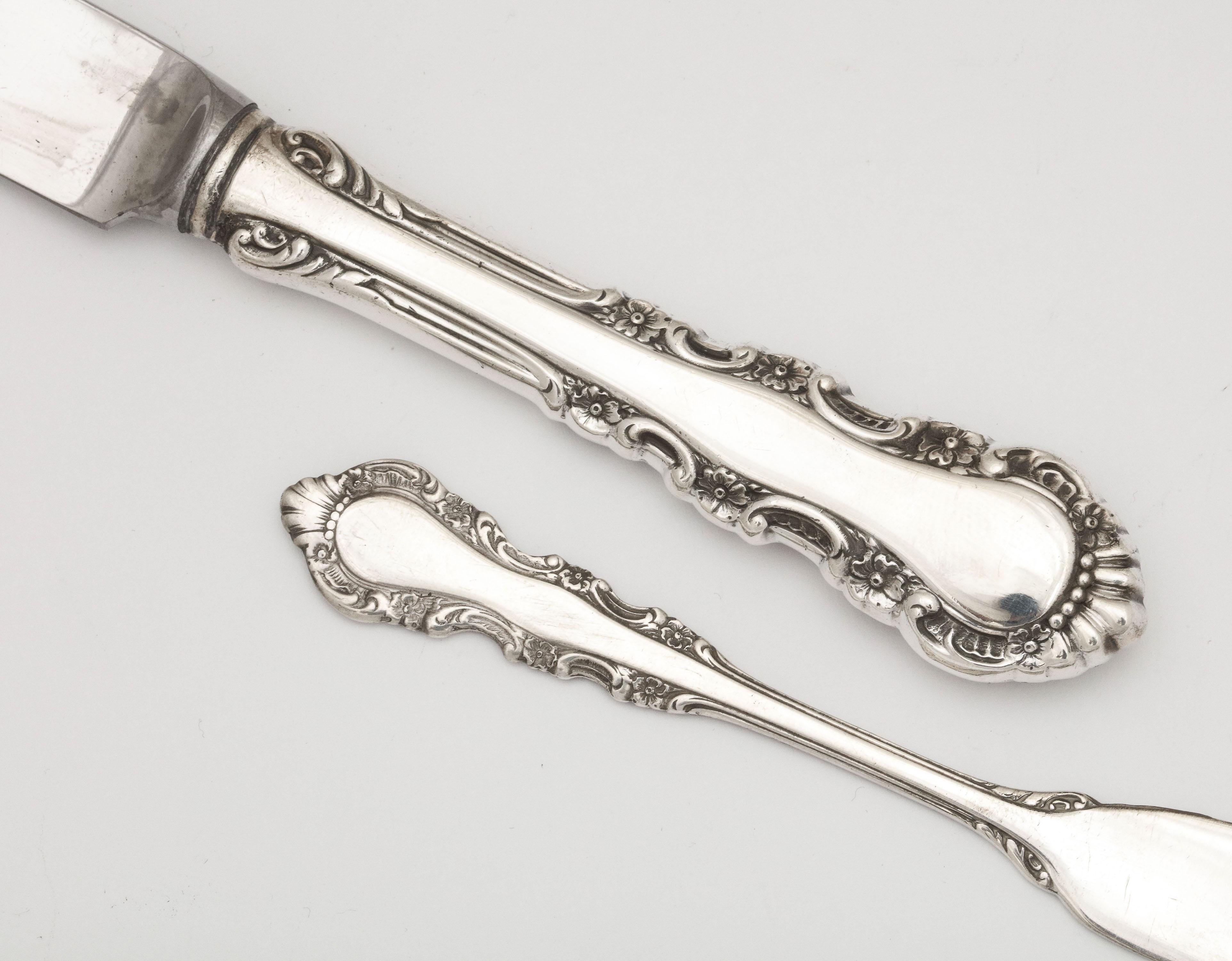 Sterling Silver Flatware Set by Reed and Barton, Georgian Rose Pattern 2