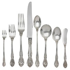 Sterling Silver Flatware Set King Edward Patented in 1936 by Gorham- 8 Place Set