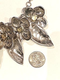 Sterling Silver Floral Charm Necklace by Bat-Ami