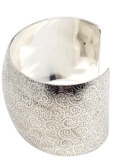 Sterling Silver Floral Cuff Bracelet #23421