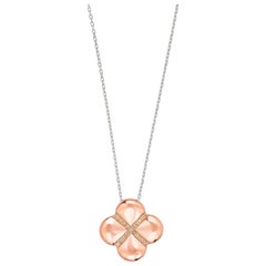 Sterling Silver Floral Design Featuring Fancy Brown Diamond Pendant